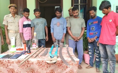 ଡକାୟତୀ ଯୋଜନା ପଣ୍ଡ, ୬ ଗିରଫ, ମାରଣାସ୍ତ୍ର ଜବତ