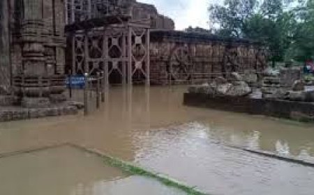 ଲଗାଣ ବର୍ଷା ଯୋଗୁଁ କୋଣାର୍କ ମନ୍ଦିର ପରିସରରେ ଫୁଟେ ଉଚ୍ଚର ପାଣି