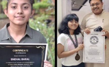 ସ୍ନେହାଲଙ୍କୁ ଗ୍ଲୋବାଲ୍ ଚାଇଲ୍ଡ ପ୍ରୋ ଡିଗ୍ରୀ ଆୱାର୍ଡ