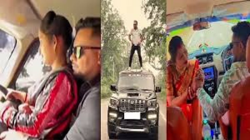 ଚଳନ୍ତା ଗାଡ଼ିରେ କୋଳରେ ବସାଇ ରିଲ୍ସ,କରୁଥିଲେ  ସ୍ୱାମୀ- ସ୍ତ୍ରୀ :  ୧୧,୦୦୦ ଚାଲାଣ କାଟିଲା ବିଭାଗ