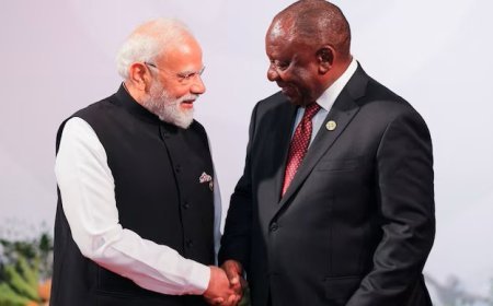 ଦକ୍ଷିଣ ଆଫ୍ରିକା ରାଷ୍ଟ୍ରପତିଙ୍କୁ ଭେଟିଲେ ମୋଦି