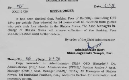 ବଢ଼ିଲା ଭକ୍ତ ନିବାସର ପାର୍କିଂ ଫି